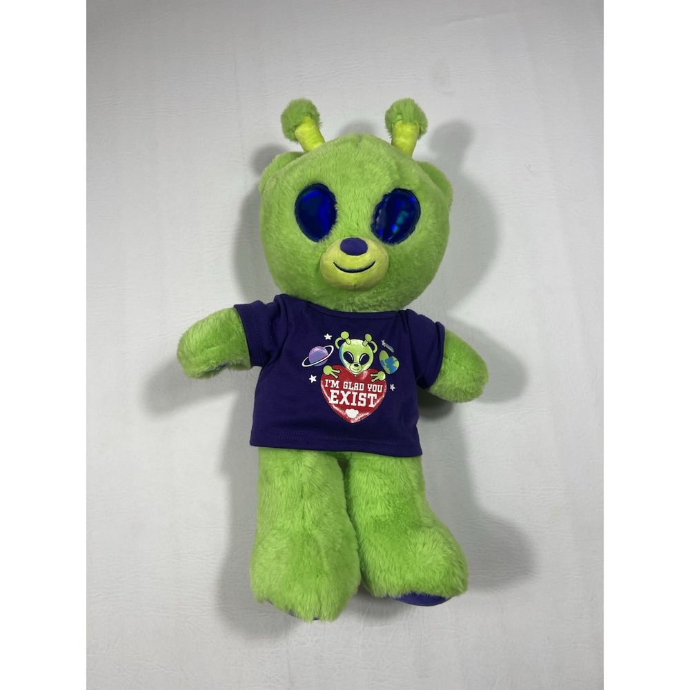 Build-A-Bear Plush Bearlien Alien Green with T-Shirt Stuffed Animal Toy